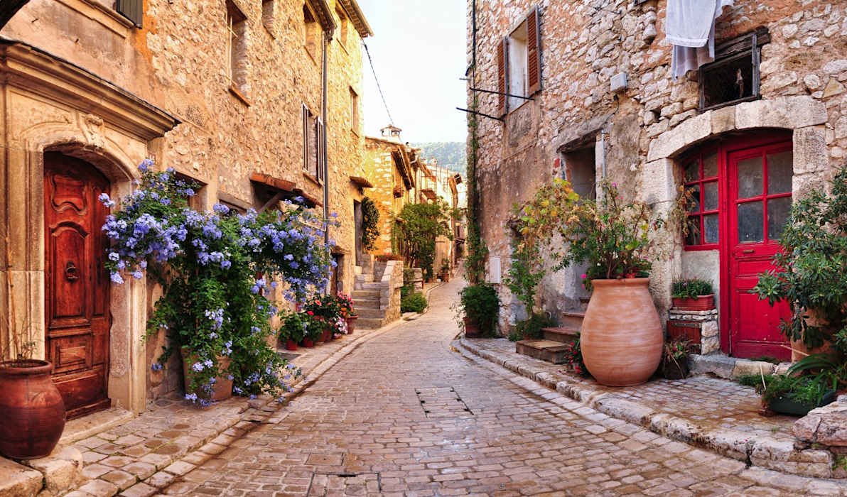 Cobblestone street in a Provençal village